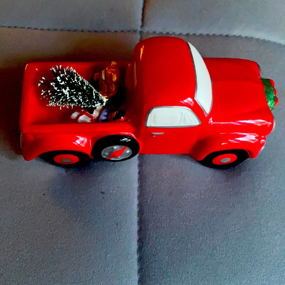 Dept 56 Red Truck with tree and toys